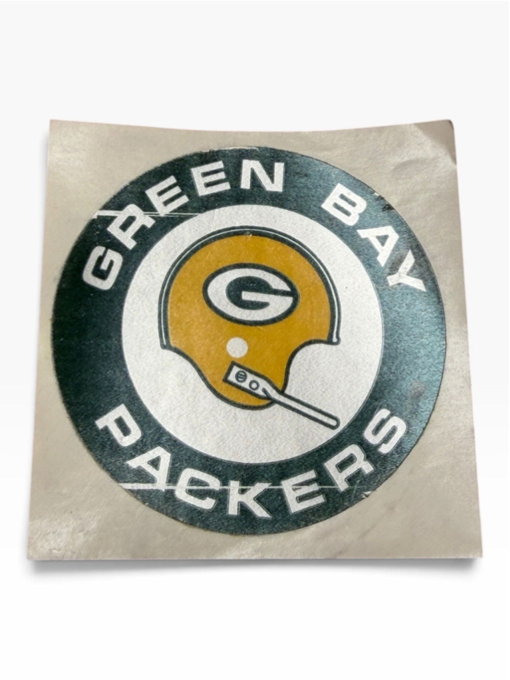 Rare Vintage 1970’s NFL Green Bay Packers Helmet 3" Round Sticker Reflective #2